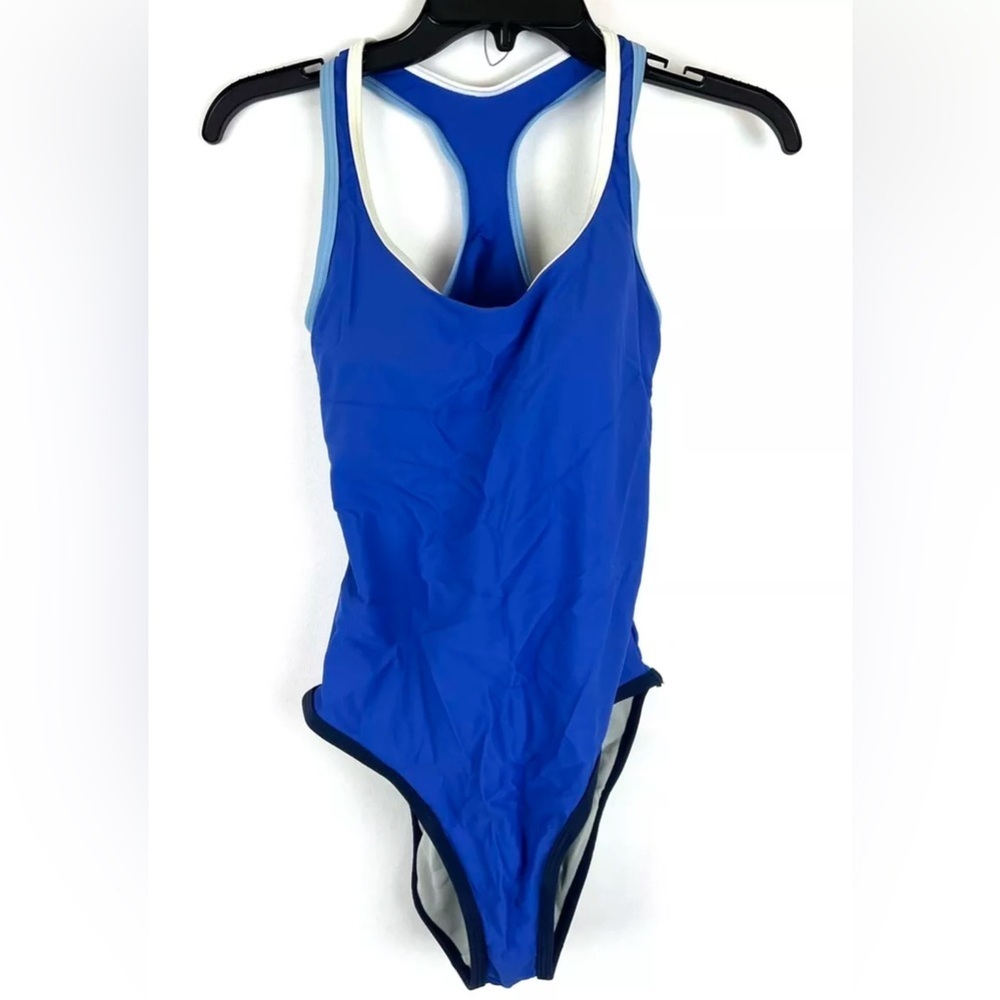 Speedo Women’s Blue Padded Racerback One Piece Swimsuit Size 4